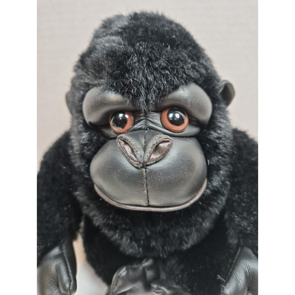 Vintage Realistic Black‎ Side Eye Gorilla Plush Stuffed Animal Plushie